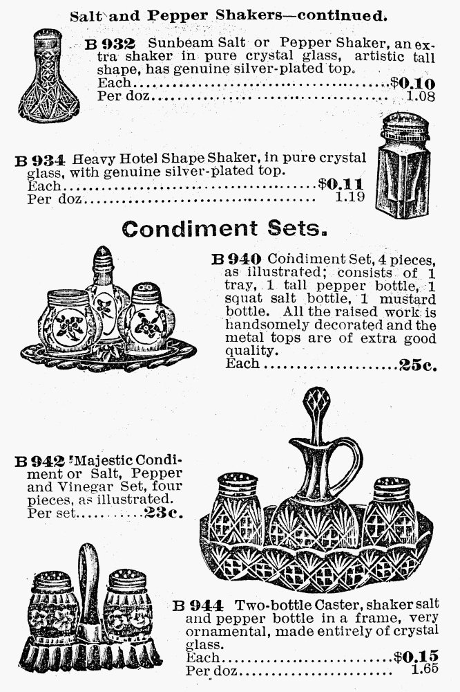 Salt Shakers, 1900. /Nfrom The Montgomery Ward & Co. Mail-Order Catalogue Of 1900. Poster Print by (24 x 36)
