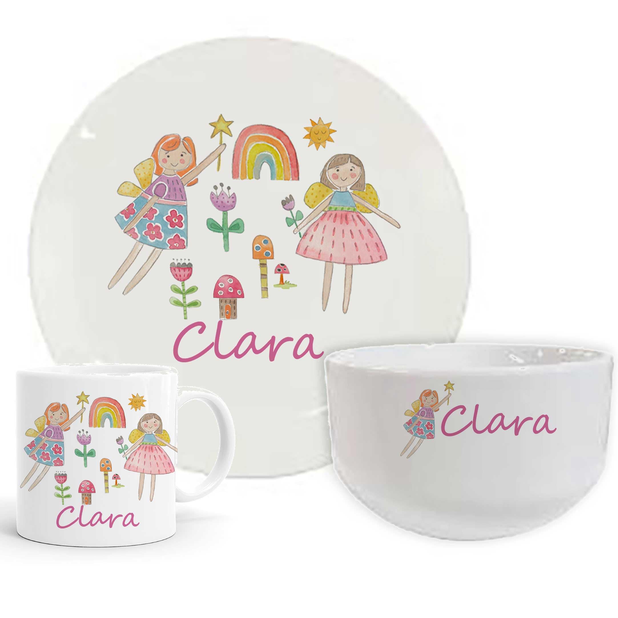 Personalised Baby Christening Dinner Set, New Baby, Newborn, 1st Birthday,Gift Set, Plate & Cup, Dinnerware Set, Child's 1st Dinner Set, Birthday Gift.
