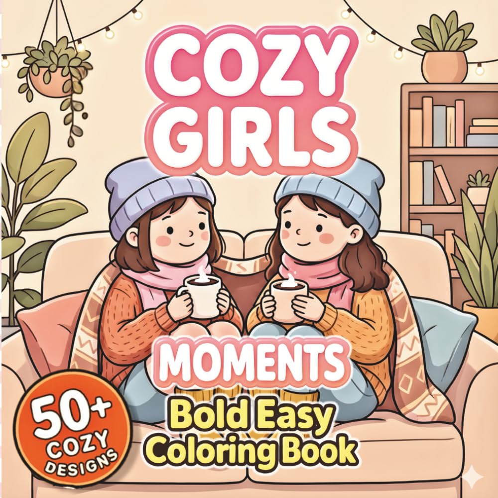 Cozy Girls Moments Coloring Book: A Bold & Easy Coloring Book with Cute Cozy Girl Scenes, Relaxing Activities, Simple Designs and Stress-Free Coloring ... Adults, Peaceful Fun, Cozy Lifestyle Scenes
