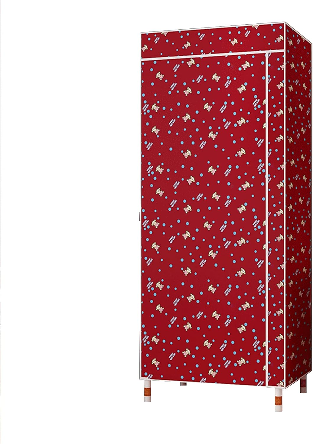 Fabric Wardrobe,Portable Clothes Closet Wardrobe Storage Organizer Load-Bearing Partition Zipper and Hanging Rail 170 * 65 * 45cm(Size:170 * 65 * 45cm,Color:B) (A 170 * 65 * 45cm)