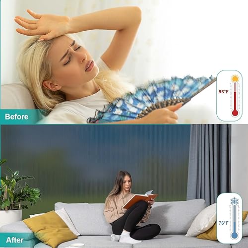 Miniatura 3 de Beautysaid Película de tinte de ventana para el hogar Bloqueo de calor Película de ventana unidireccional Privacidad Día y Noche, Película de