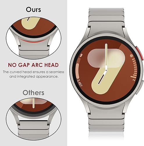 Miniatura 4 de FULLIFE Compatible con Samsung Galaxy Watch 7, 6, 5, 4, correa de 1.575 pulgadas, 1.732 pulgadas, acero inoxidable con cierre magnético, correa sin