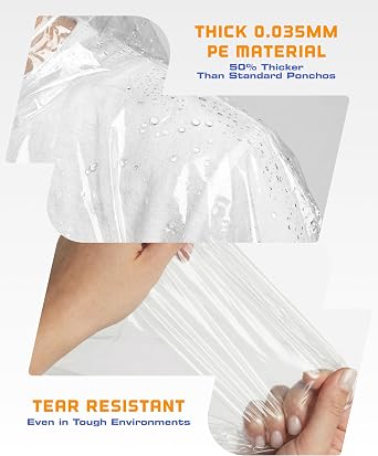 Hagon PRO Ponchos Rain Ponchos للبالغين (5 Pack)
