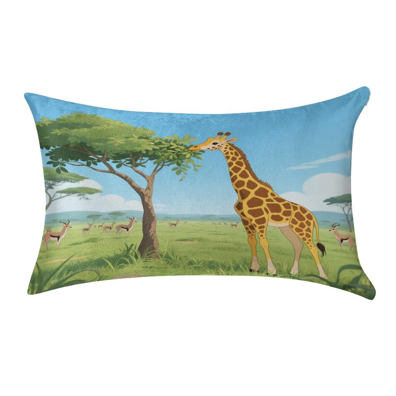 FekiLoot Giraffe Eating Leaves Pillow Covers Home Decor Pillow Cases