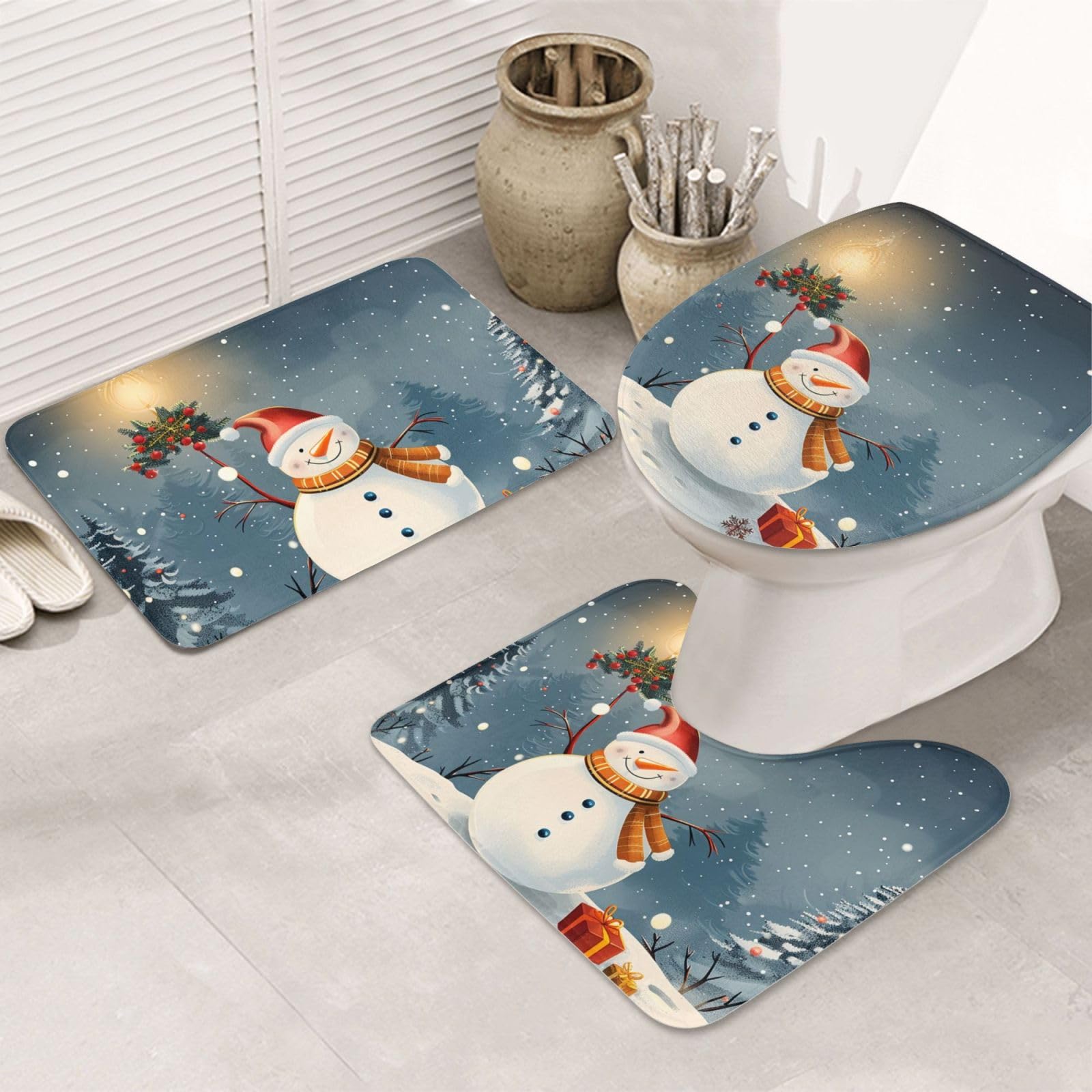 Tapis de bain Merry Christmas ultra absorbant et sécurisé
