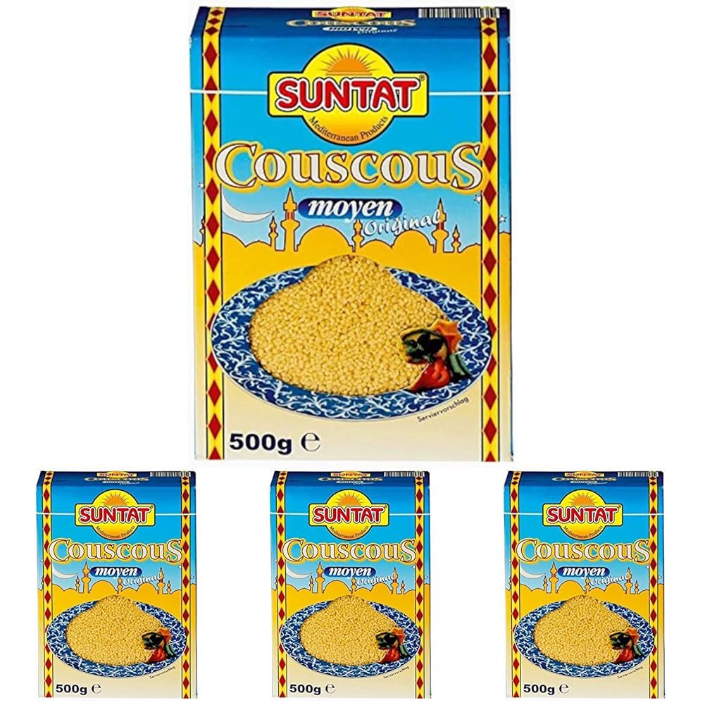 SUNTAT Couscous Moyen Original, 0,5 kg (Packung mit 4)