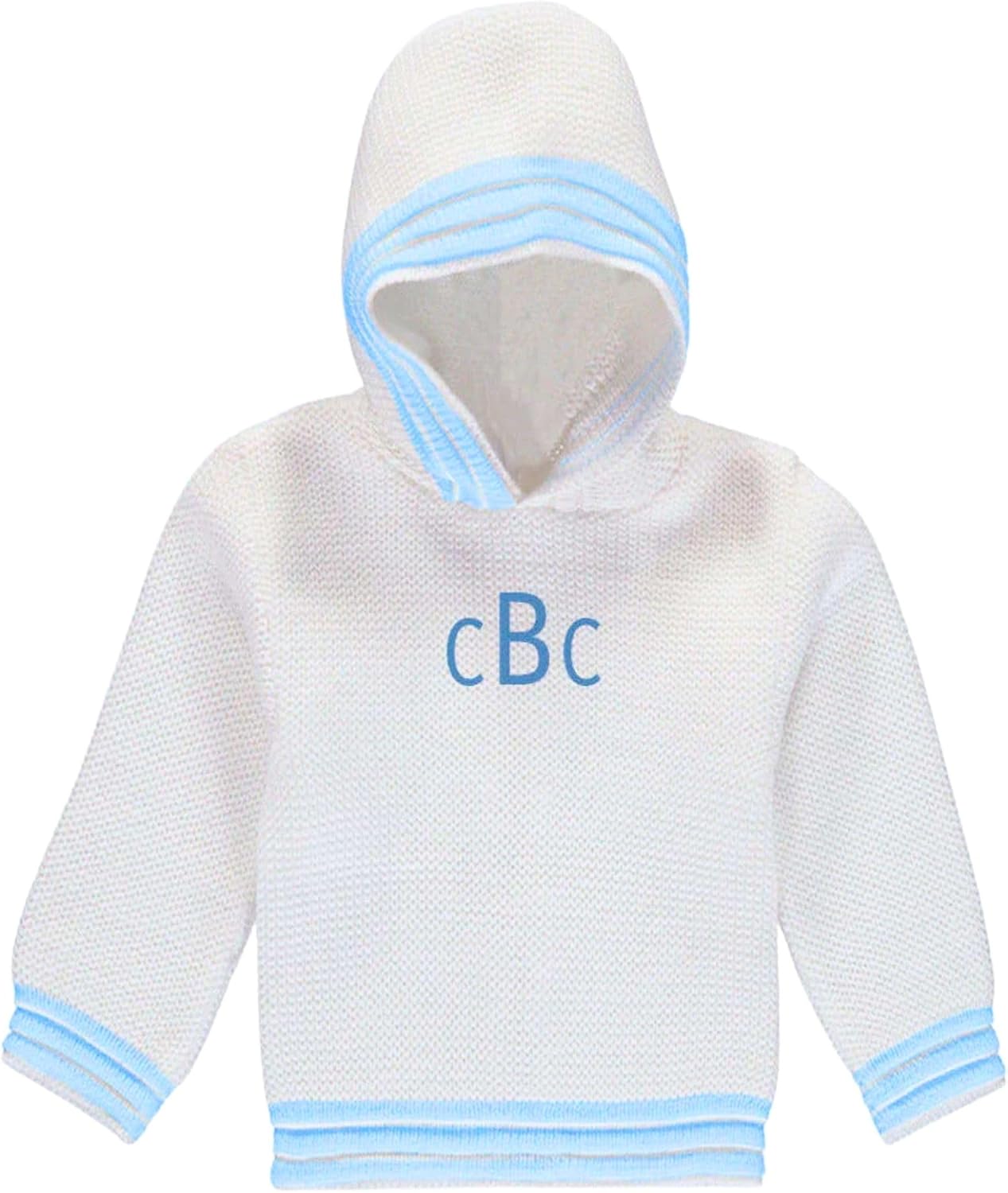 Julius Berger Personalized Baby Gifts - Monogram Included, Zip Back Baby Sweater, Hoodies, Cardigan, Made in USA
