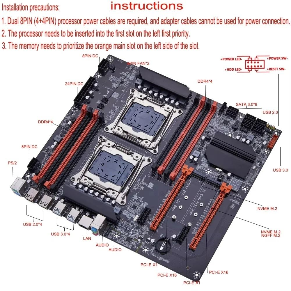 Amazon.co.jp: X99デュアルCPUマザーボードキット、LGA2011-3、E5-2650