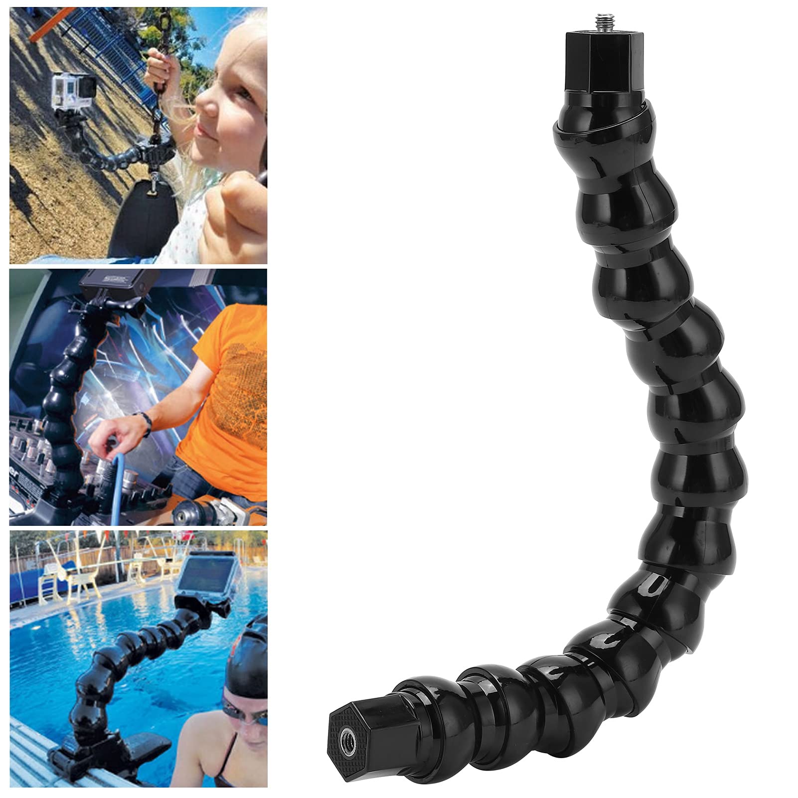 Braccio Flessibile per Fotocamera con Montaggio a Collo D'oca Abs Black Flw 265 Monopiede Flessibile Ganasce a Collo D'oca Montaggio 1 Fori per Viti da 4 Pollici a 1 Vite da 4