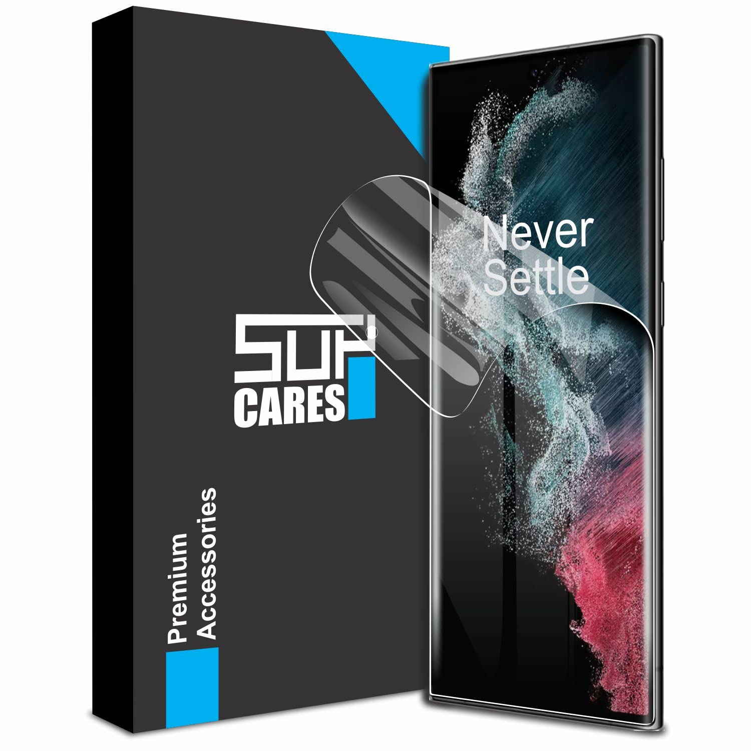 SupCares TPU Unbreakable Membrane Screen Protector For Samsung Galaxy S23 Ultra and Galaxy S22 Ultra (6.8 Inch) With Easy Self Installation Kit | Fingerprint Working | Edge-To-Edge Protector Coverage