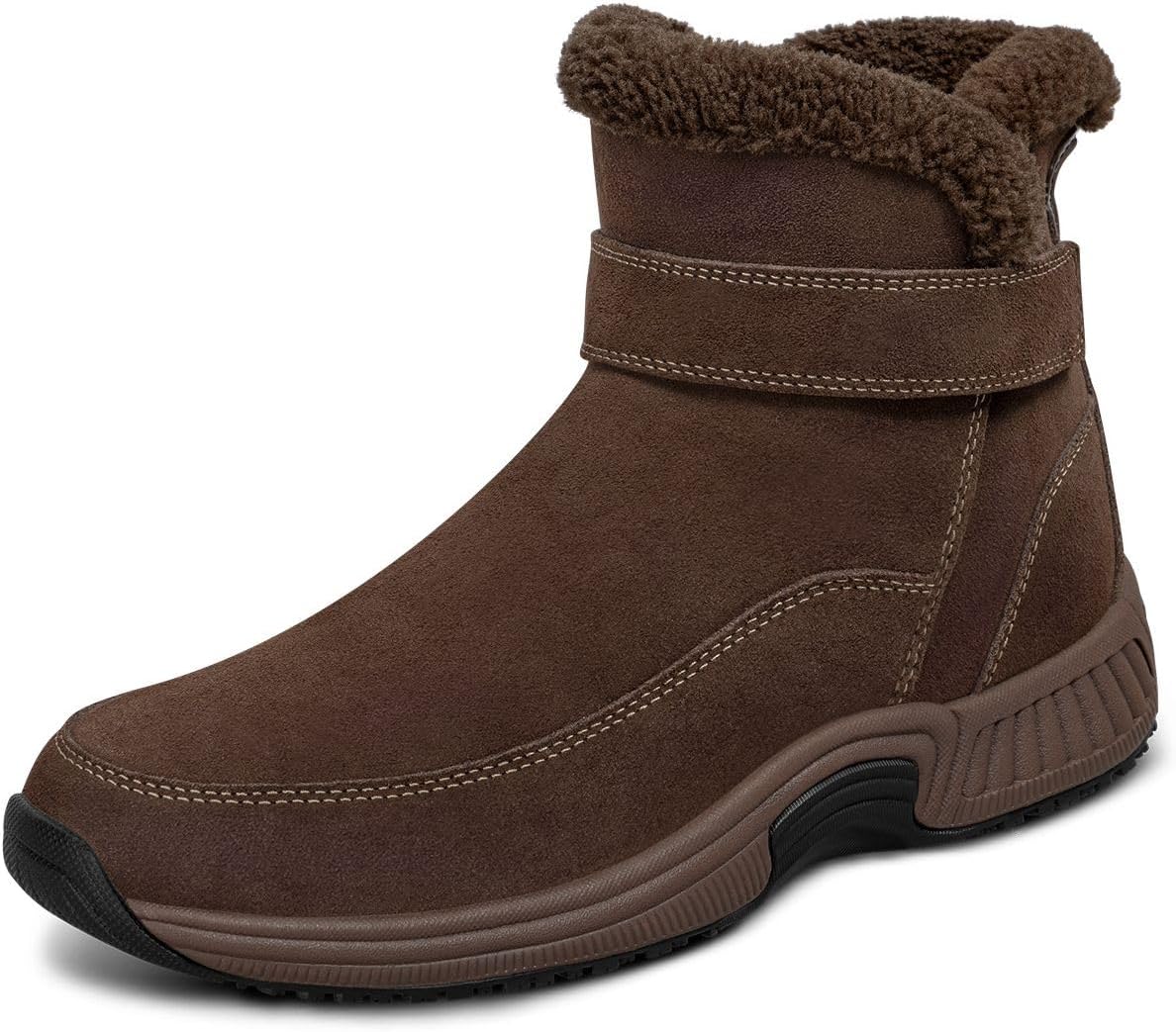 Orthofeet Women's Orthopedic Bliss Hands-Free Faux Fur Lined Suede Boot