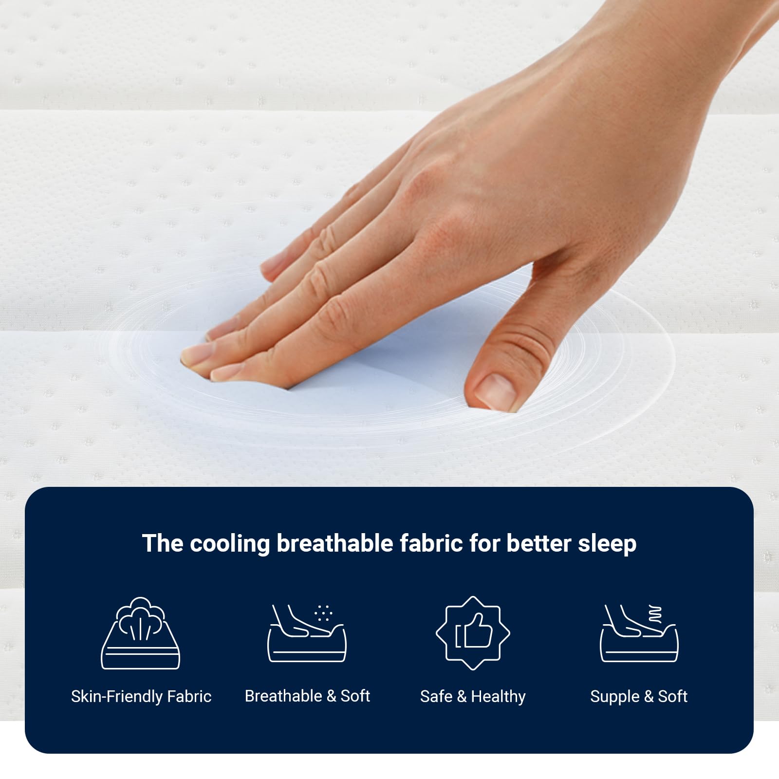 Avenco King Size Mattress, 12 Inch King Hybrid Mattress in a Box, Medium Firm Bed with Pocket Springs for Motion Isolation, Strong Edge Support, Breathable Comfort, CertiPUR-US Certified - 4