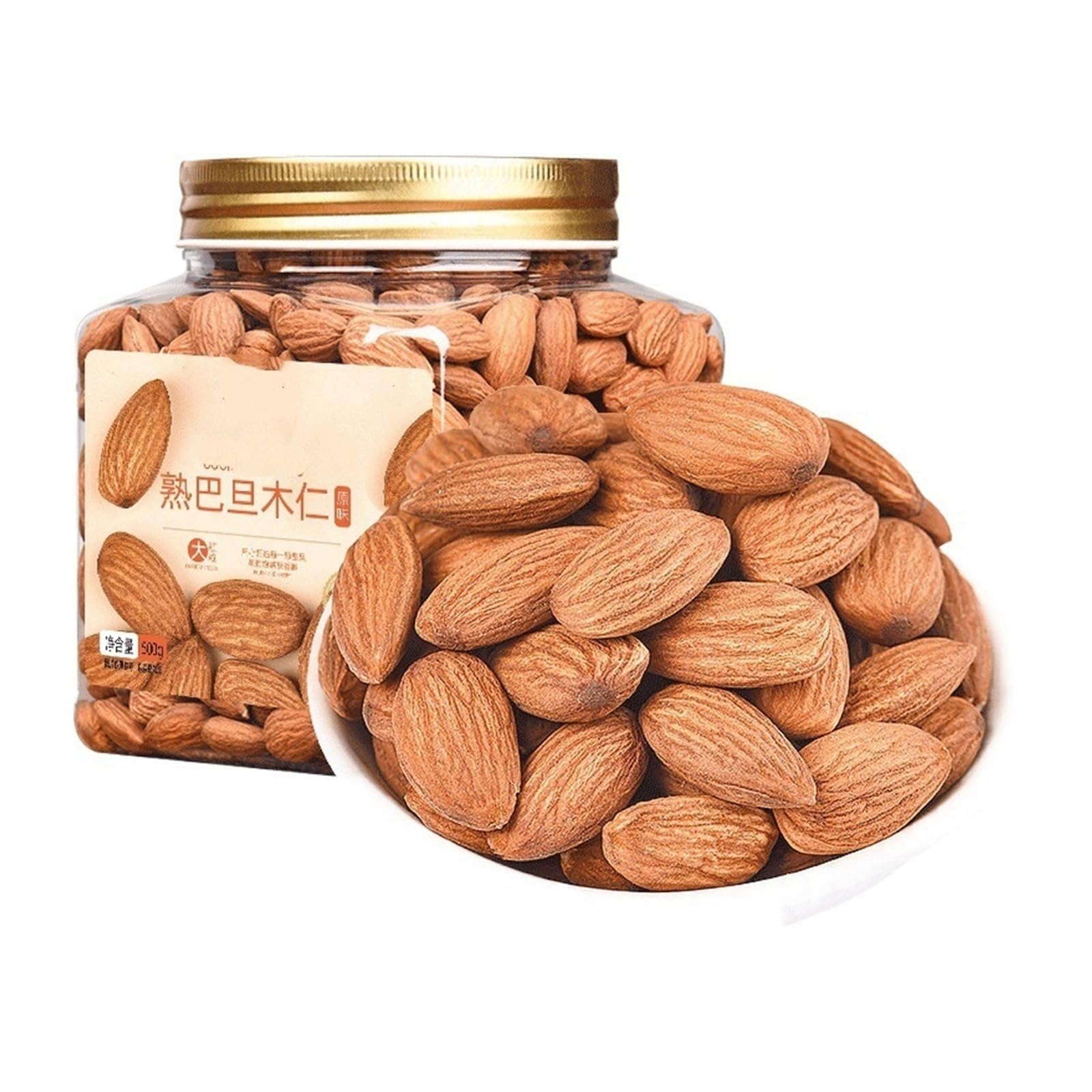 500 g de almendras tostadas grandes, crujientes y ricas en sabor; Listo for comer, no requiere descascarado; Paquete familiar