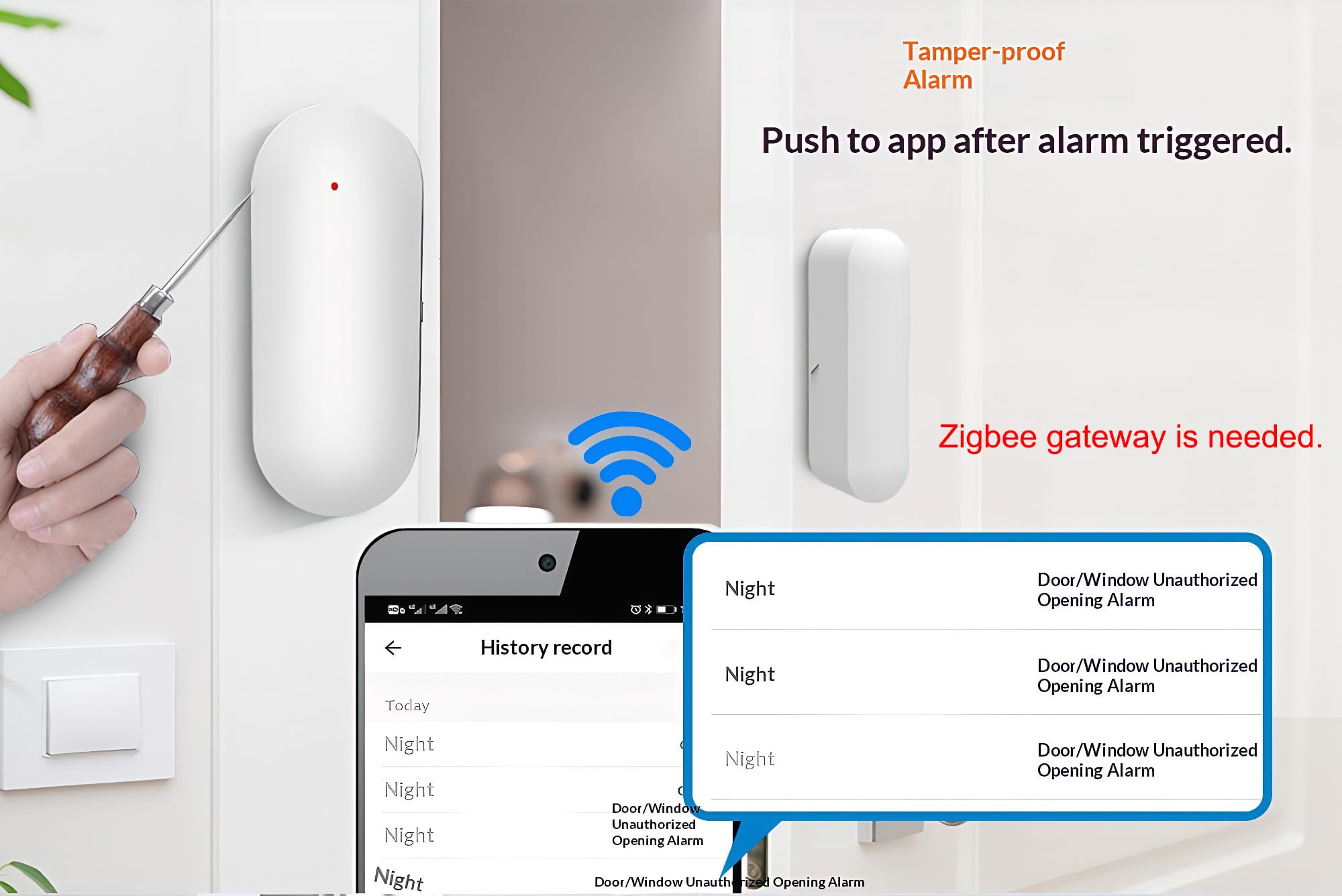 Mengshen 4er-Pack Zigbee Türöffnungsalarm Sensor Smart Home Automatisierung Zigbee Verbindung Kindersicherheit Kompatibel mit Apple HomeKit und Alexa