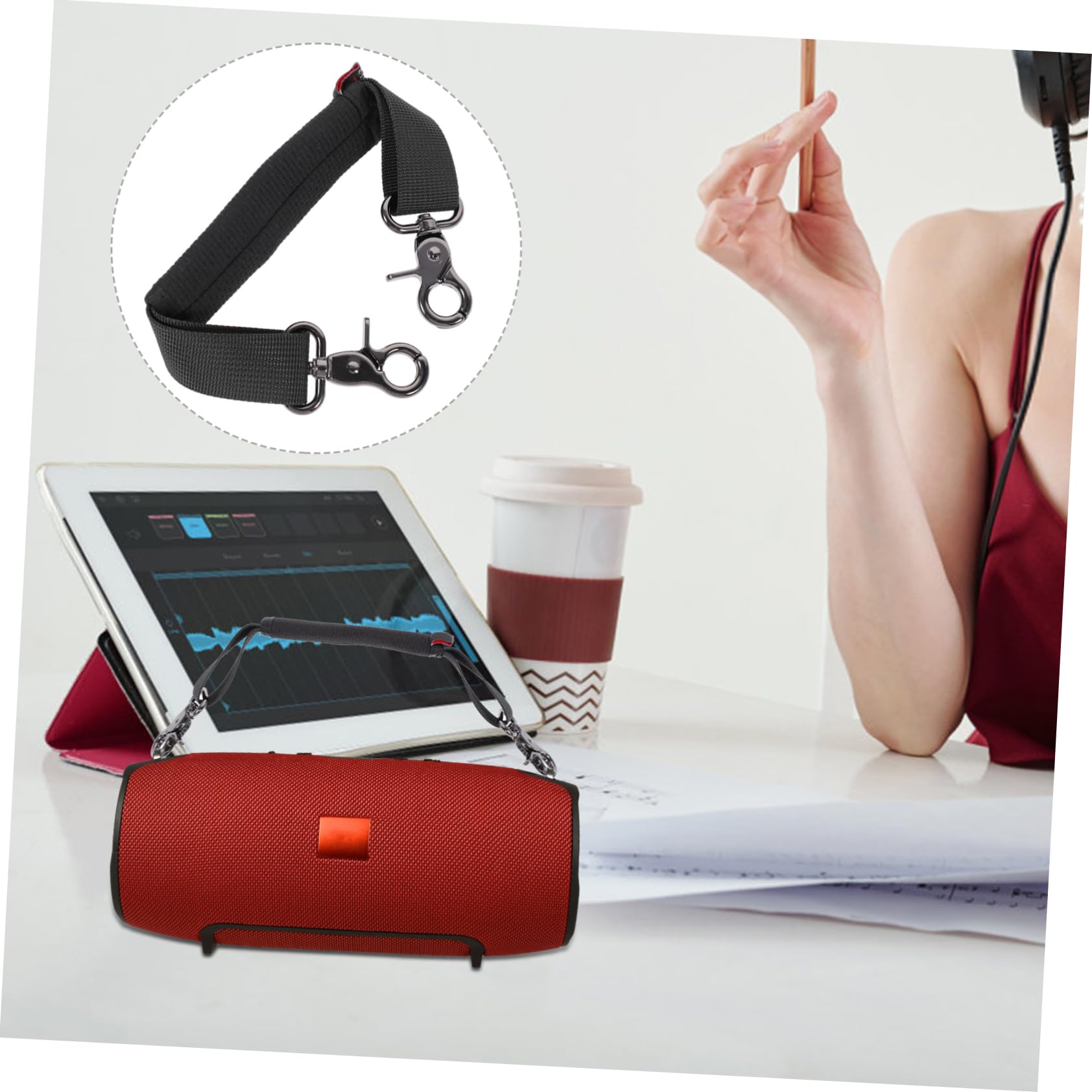 Angoily Poignée De Transport pour Enceinte Xtreme Et Sangle Amovible Antichoc Poignée Souple Et Résistante pour Enceinte Portable pour Voyage Camping Et Randonnée Noir
