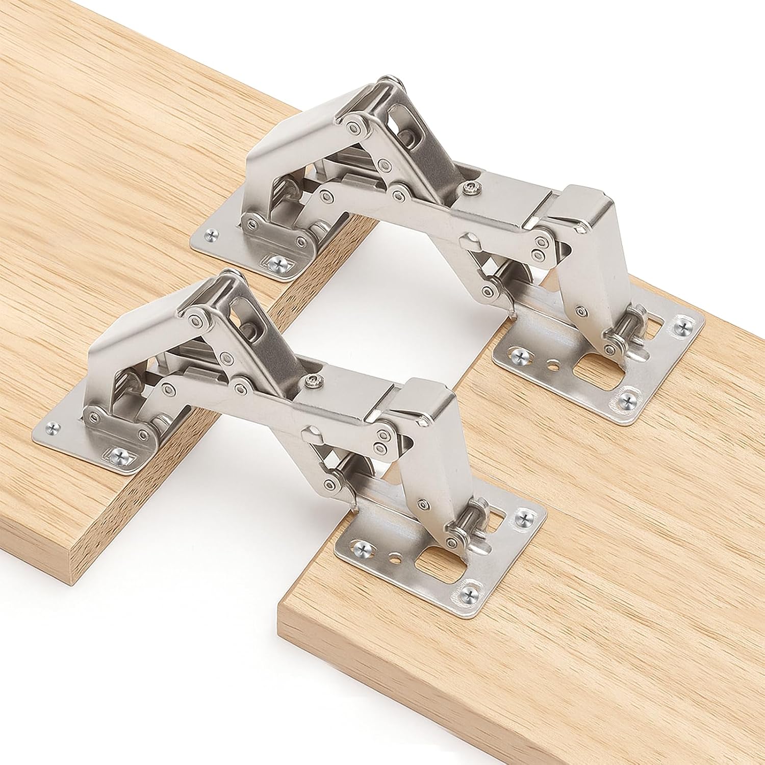 Pack of 2 175 Degree Soft Close Hinges for Cabinet Doors, No Pre-Drilling Cabinet Hinge, Kitchen Cabinet with Damper, Lid Support Flap Hinge, Hidden for Cupboard, Furniture, Cabinet Door