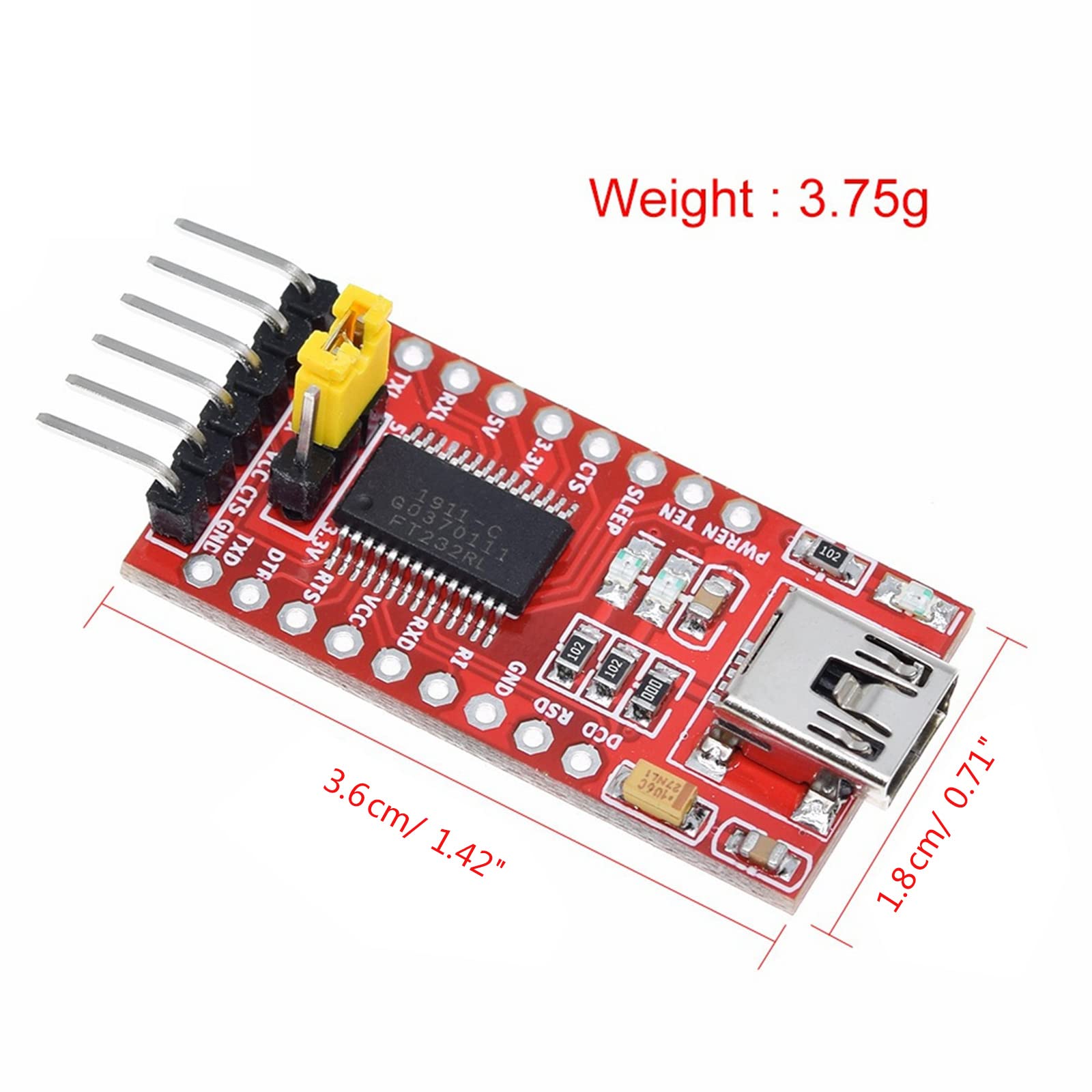 FT232RL FTDI USB 3.3V 5.5V to TTL Serial Adapter Module for FT232 Mini USB to TTL 232 Ftdi Adapter