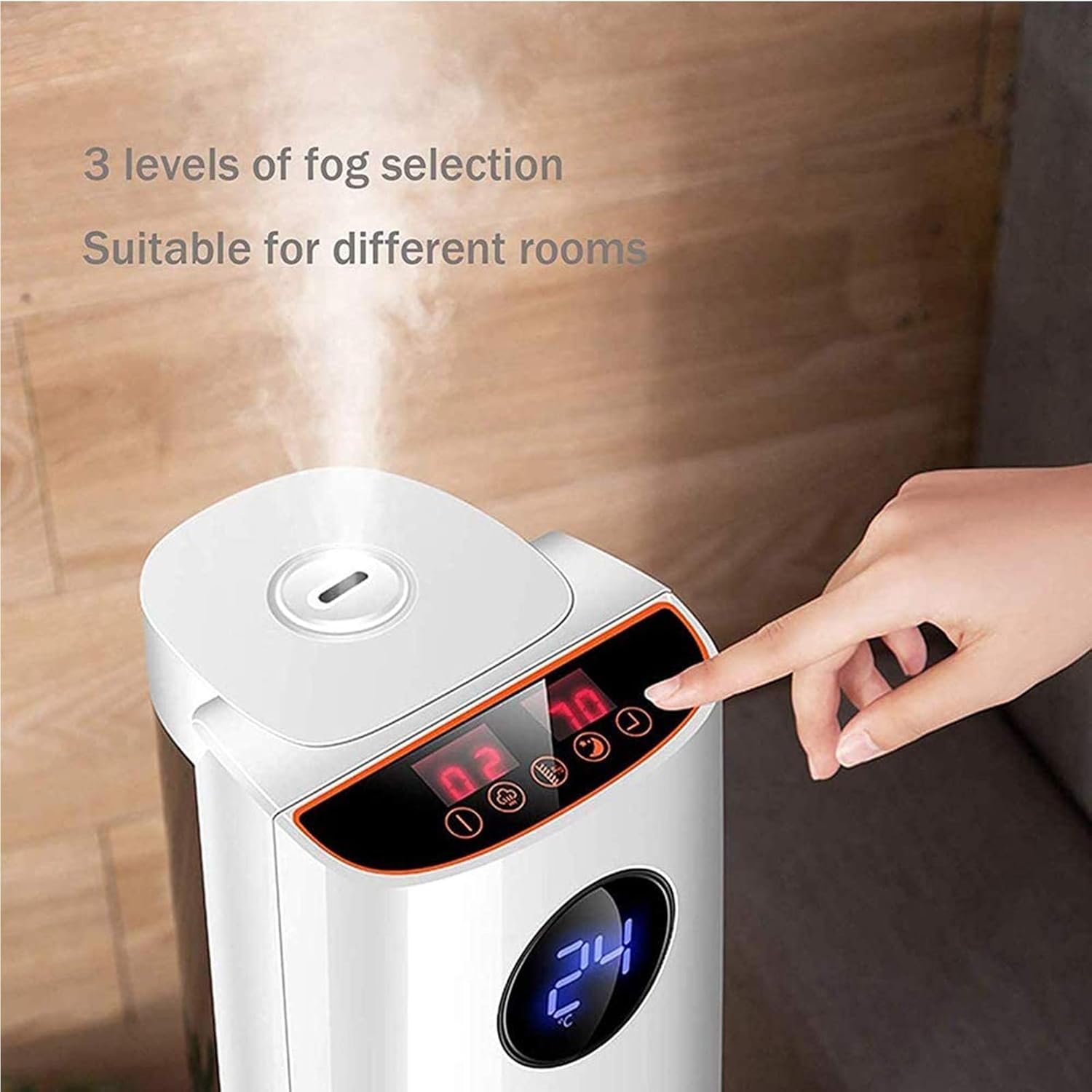 Household Atomizing Humidifier (6L), Dual-Drive Floor-Standing Humidifier, Quickly Humidifies Dry Space, Used in Office and Household,Black (White)
