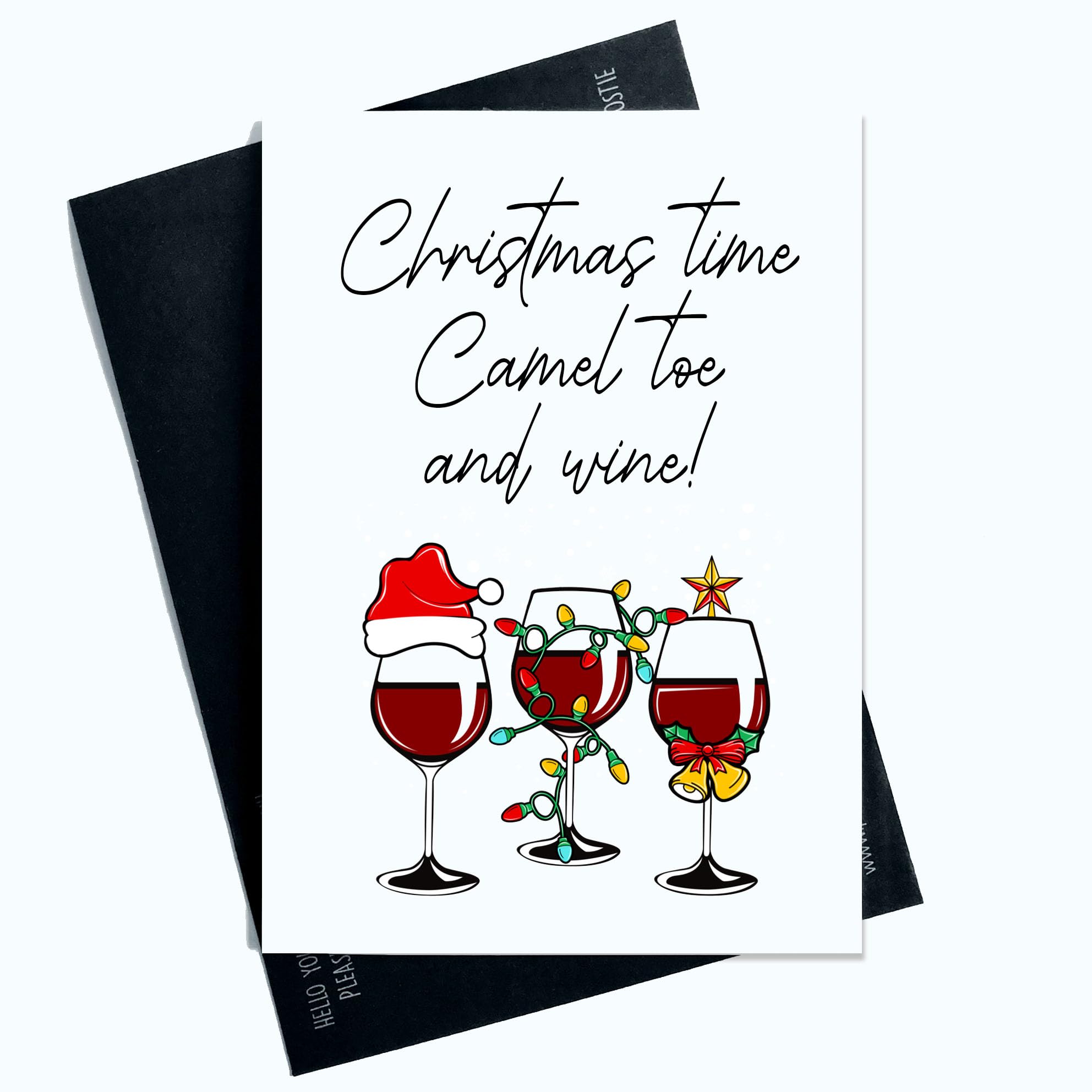 Cheeky Christmas Greetings:Rude and Funny Card with a Hint of Humor - Christmas Time, Camel Toe, and Wine for a Hilarious Joke to Spread Laughter SP126