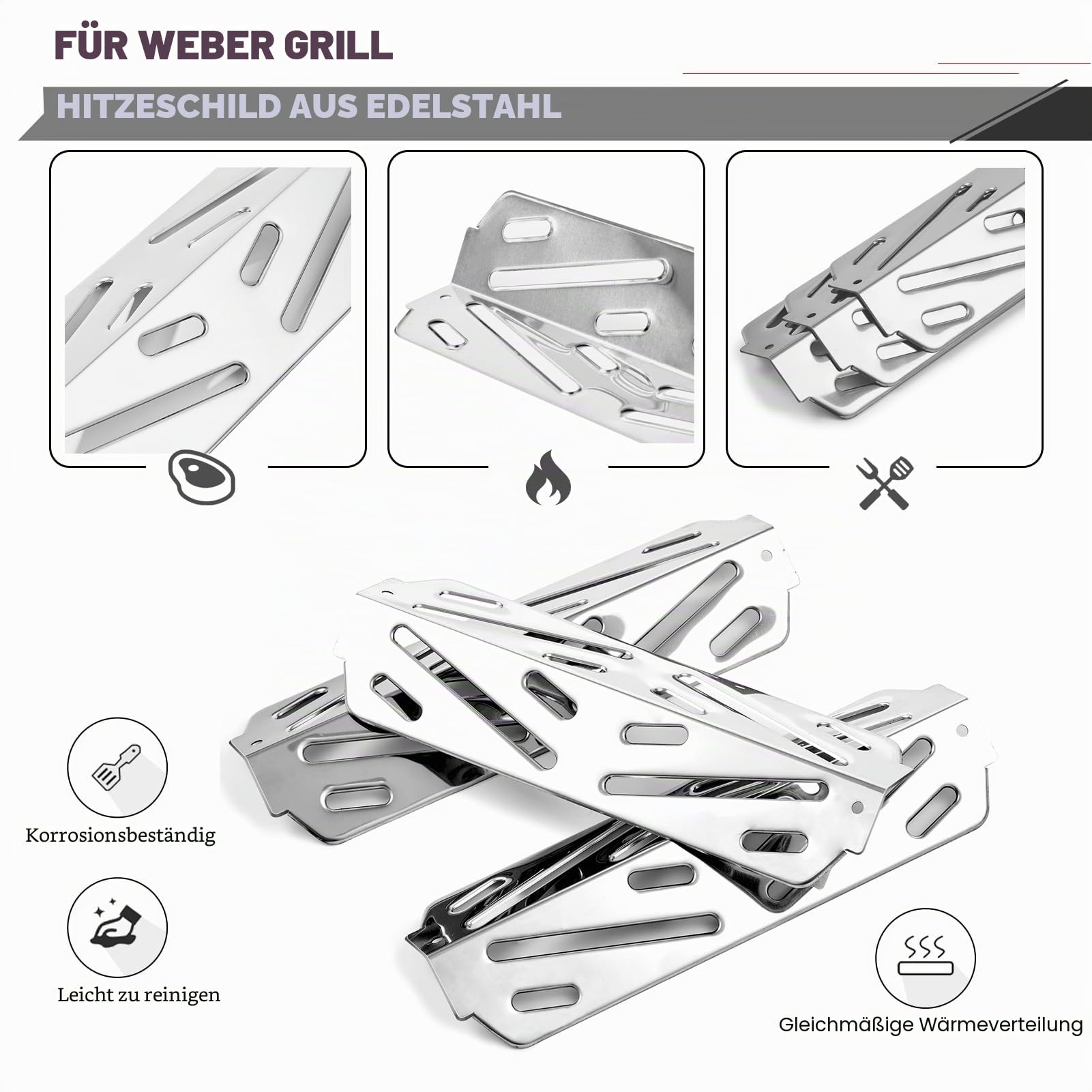 genesis II Grill-Ersatzteile Flavorizer Bars Hitzeschutz für Weber E-210 S-210 GS4 Grillteile LX E-240 S-240 Grillteil 66794 Flavor Bars 66039