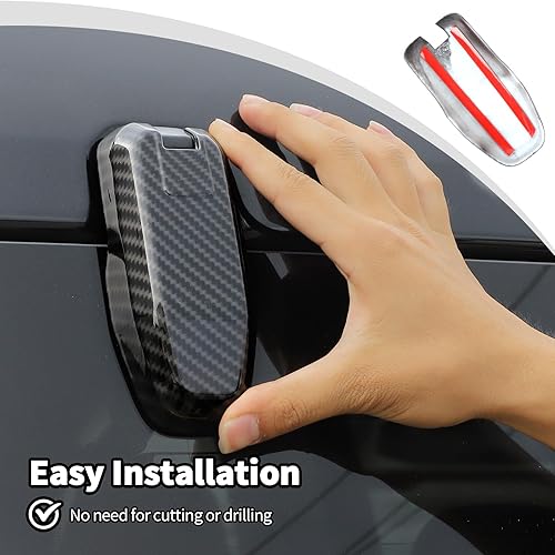 Miniatura 4 de JWWY Cubiertas de bisagra derecha e izquierda para ventana trasera, compatible con accesorios exteriores Ford Bronco Sport 2021-2024 (ABS, fibra de