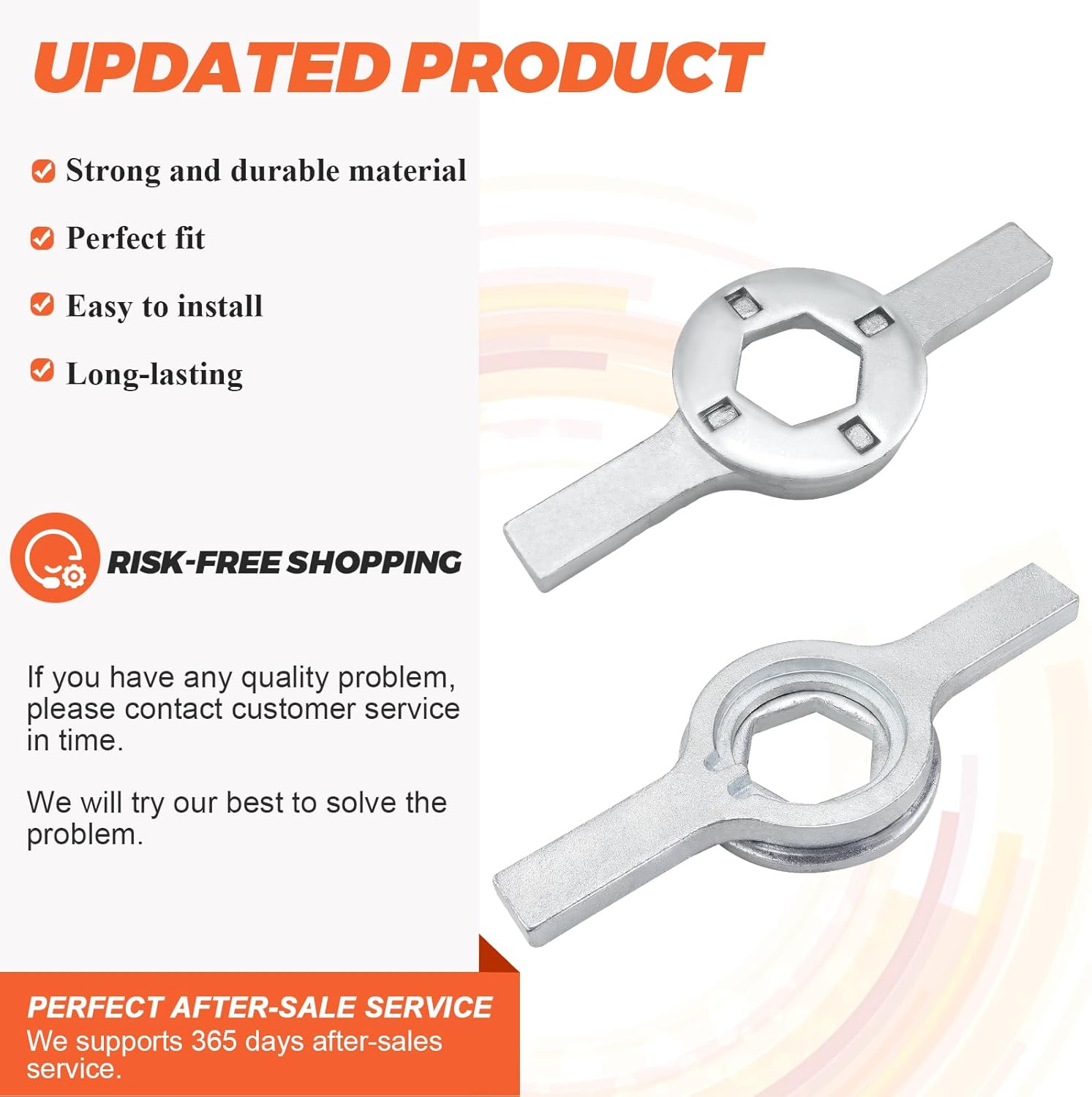 Beaquicy 【𝟮𝟬𝟮𝟲 𝗨𝗣𝗚𝗥𝗔𝗗𝗘 𝘀𝘁𝘂𝗿𝗱𝗶𝗻𝗲𝘀𝘀】 TB123A Washer Spanner Wrench Fit for GE Whirlpool Washer, 1-11/16 Inch Tub Nut Wrench Replaces TB123B ERTB123A whirlpool spanner wrench