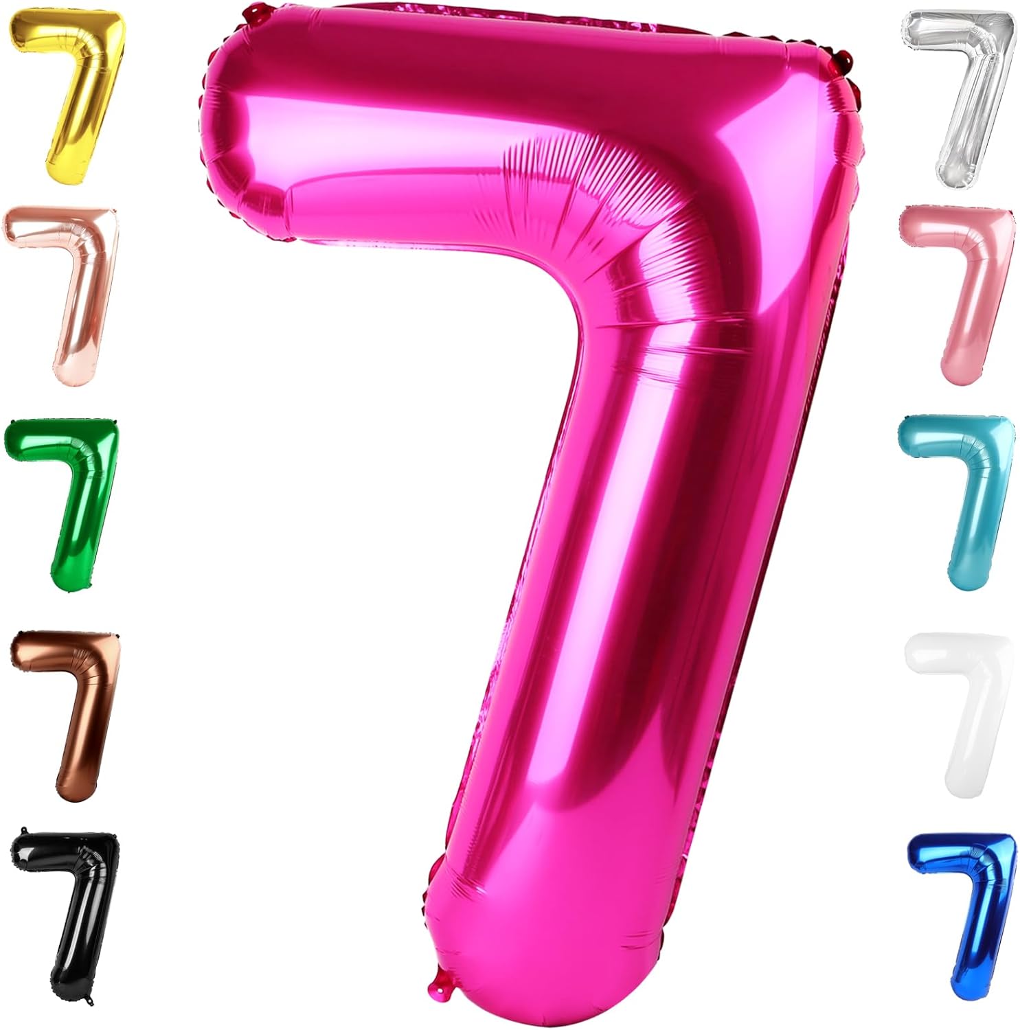 Amazon.com: 7 Balloon, Hot Pink Number Balloon 40 Inch for Birthday ...