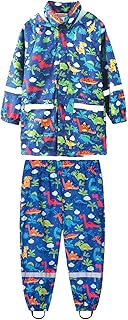 Pantalones de barro Dino Niños Niños Dinosaurios Arco Iris Impreso Chubasquero con Impermeable a Prueba de Viento Niños Manga Larga Sudadera con Capucha Trench Pants Trajes Niños Caballos