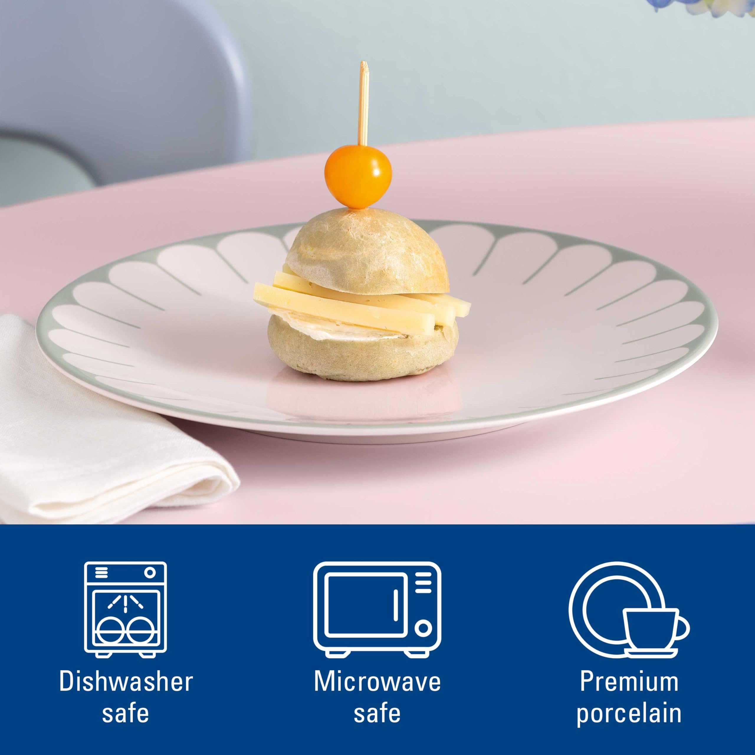 Villeroy & Boch - Fleur vert talerz płaski zielony, nadaje się do zmywarki i mikrofalówki, talerz do dań głównych, duży talerz, naczynie ceramiczne do sztaplowania, porcelana Premium