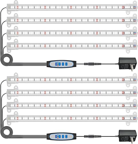 Wiaxulay Luces de cultivo para plantas de interior de espectro completo, tiras de luz LED de 6000 K, lámpara de cultivo con temporizador de