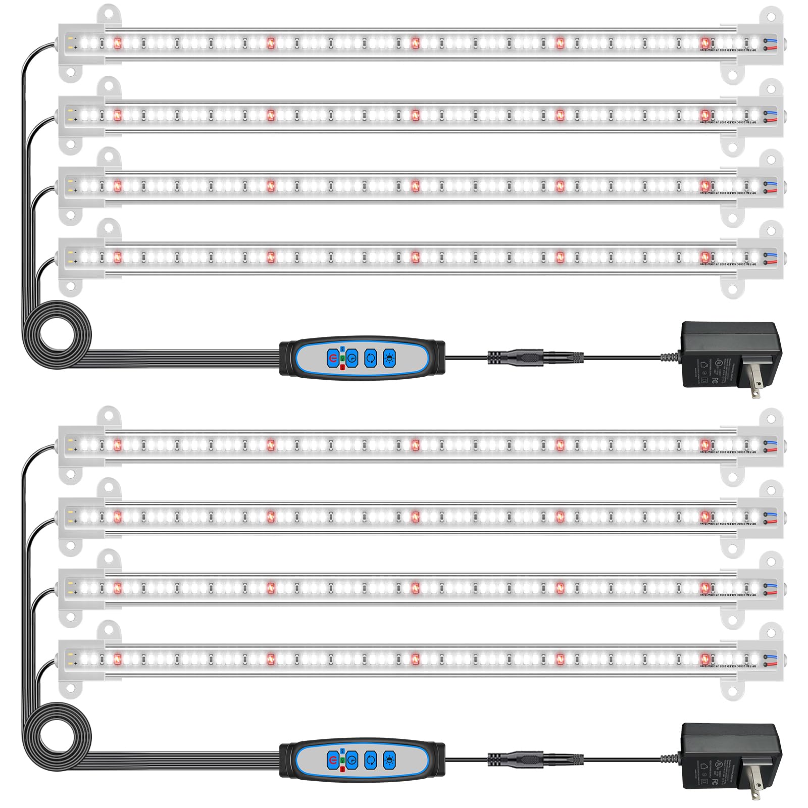 Wiaxulay - LED Plant Grow Light Strips, 240 LED Grow Lights for Indoor Plants, Full Spectrum, Grow Lamp with 9/12/16H Auto On/Off Timer, 5 Dimmable Levels, 3 Switch Modes for Hydroponic Seedlings