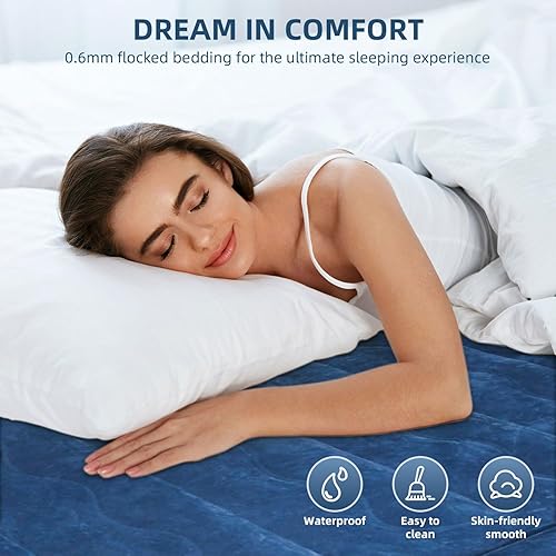 Miniatura 3 de Colchón de aire tamaño Queen con bomba integrada, colchón inflable de 18 pulgadas rápido autoinflabledesinflado en 3 minutos, colchón inflable, cama