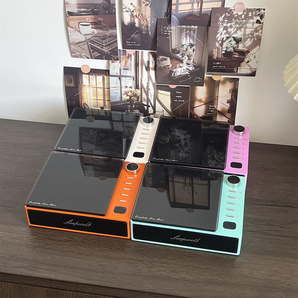 Lecteur CD avec Haut-parleurs Hi-FI Portable et Petit Lecteur baladeur CD ABS comme Vieux, Orange