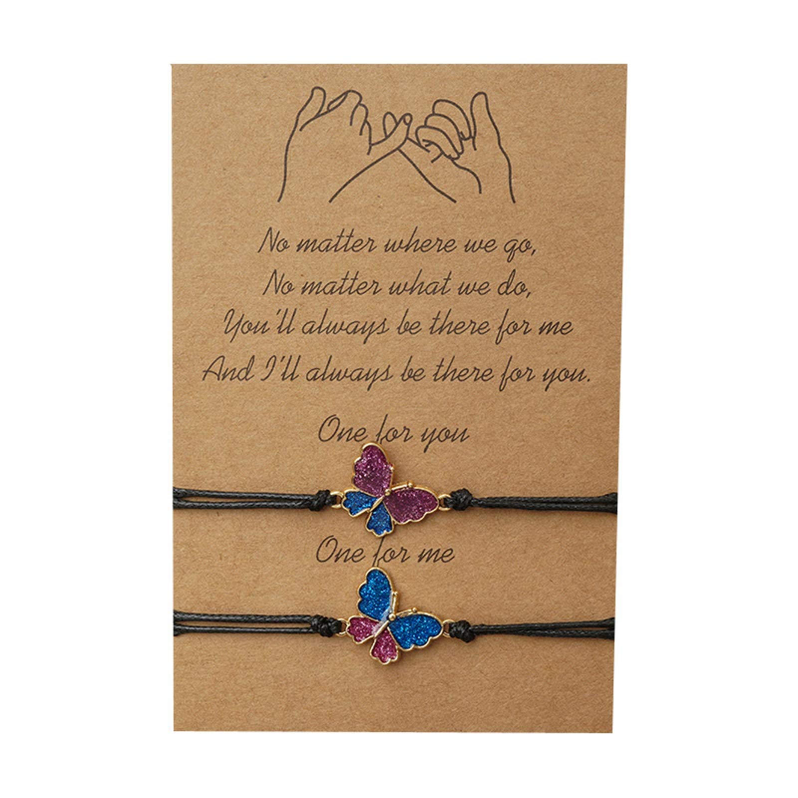 JERYAQTQ Friendship Bracelet Long Distance Bracelets for Women Men Best Friend Pinky Promise Matching Bracelets for 2 Couples Anklet Bracelets with Message Card, 9 inches, Metal, Cubic Zirconia (B08QNDZ5BF) Amazon Price History, Amazon Price Tracker