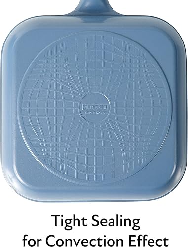 Miniatura 5 de Neoflam Eela - Parrilla cuadrada antiadherente de 11 pulgadas con crestas de corte, revestimiento de cerámica Ecolon sin PFOA para sartén, asar,