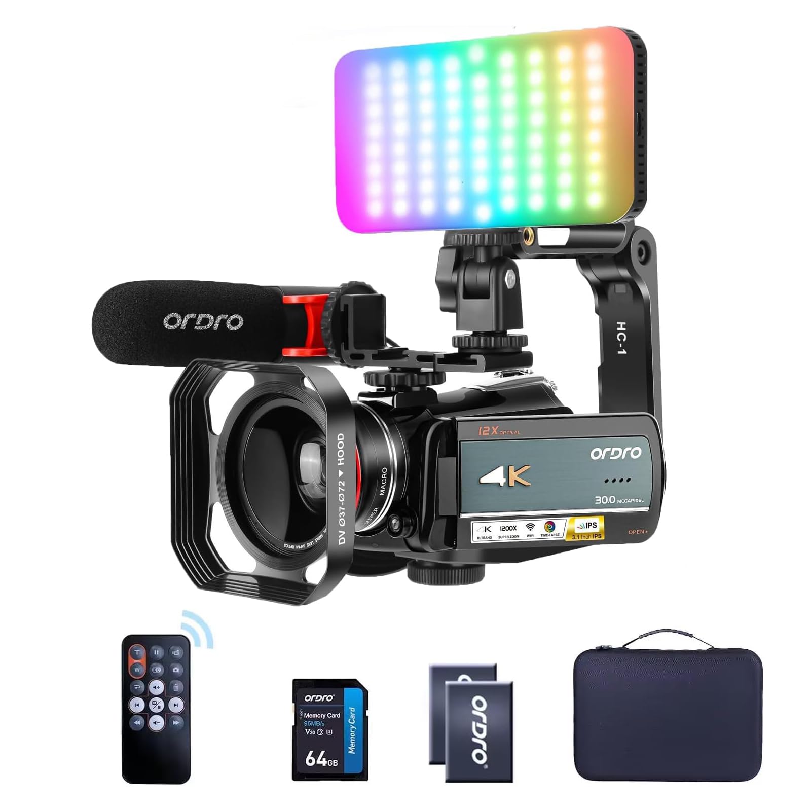 Amazon.com : ORDRO 4K Video Camera Camcorder AC5 Plus Vlog