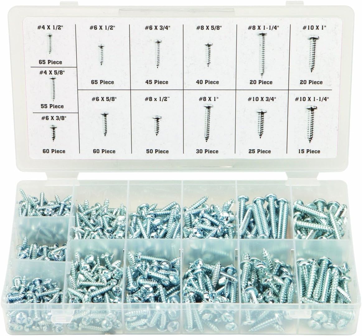 550 Piece Sheet Metal Screw Assortment