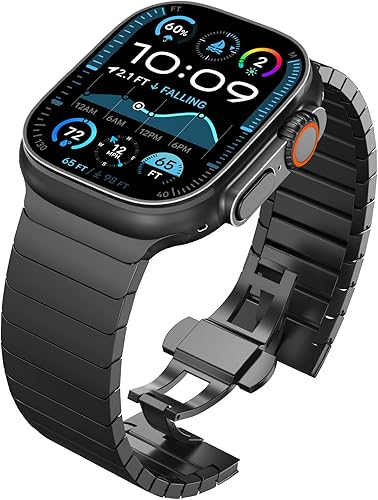 Miniatura 10 de WINGLE Correa de metal para Apple Watch Ultra 2 Band de 1.929 in 1.772 in 1.732 in 1.654 in Series 9 8 7 para hombre, correa de metal de acero