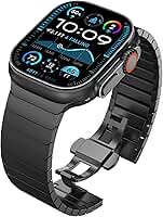 Pulseira masculina de titânio Wingle para Apple Watch Ultra 3/2/1 de 49 mm, séries 11 10, 46 mm, 45 mm, 44 mm e 42 mm, SE 3/2/1 séries 9, 8, 7, 6, 5, 4, 3, 2, 1, resistente e leve de titânio