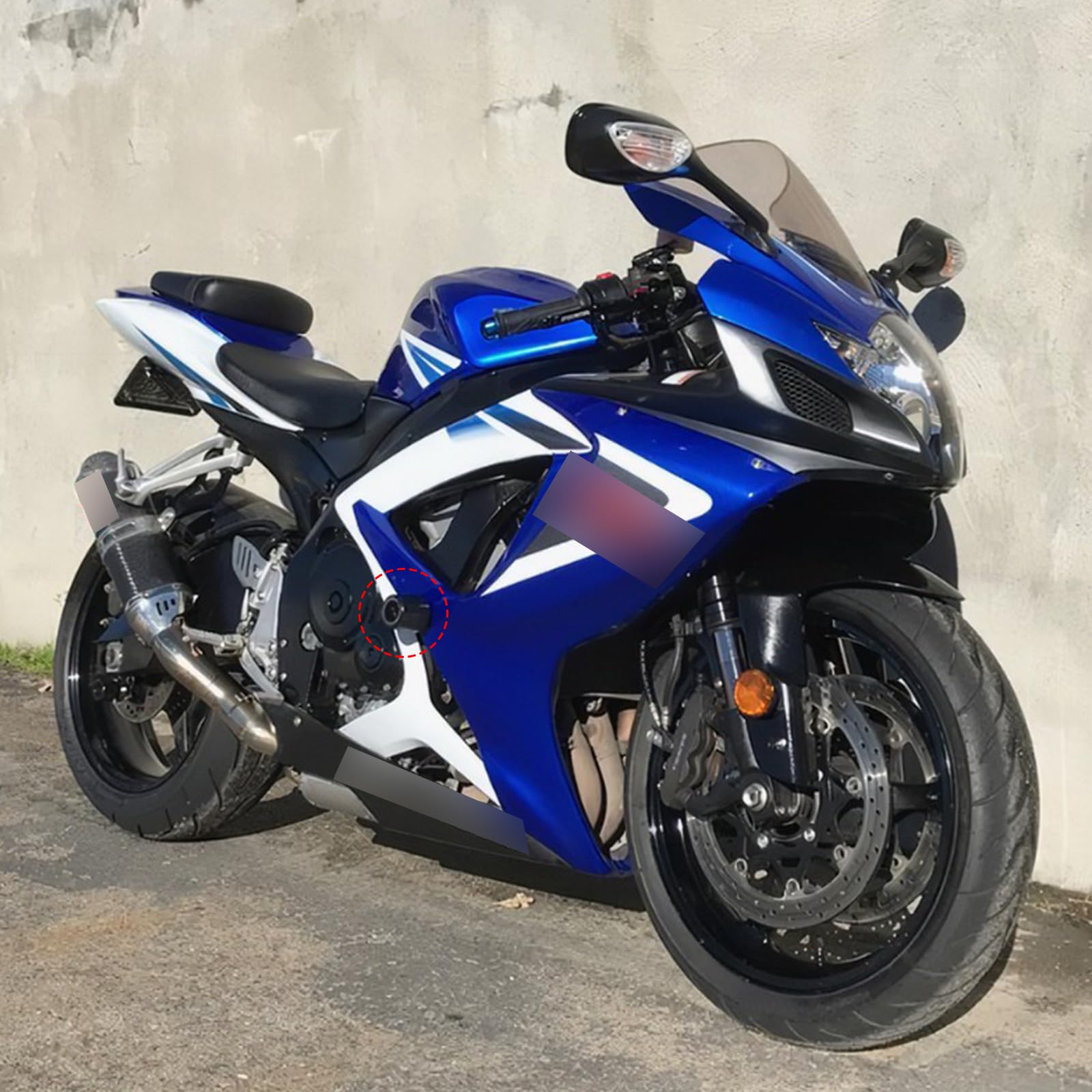 Motorrad Rahmen Sliders Crash Falling Protection Sturzschutz Für Suzuki Für GSX-R 600 750 Für GSXR Für GSXR600 Für GSXR750 K6 K8 2006-2010 Crash Pads Motorrad (Schwarz)