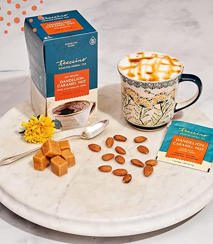 Miniatura 5 de Teeccino Té Chai rojo de diente de león, sin cafeína, té de hierbas tostadas con prebióticos, 3 veces más hierbas que las bolsas de té normales, sin