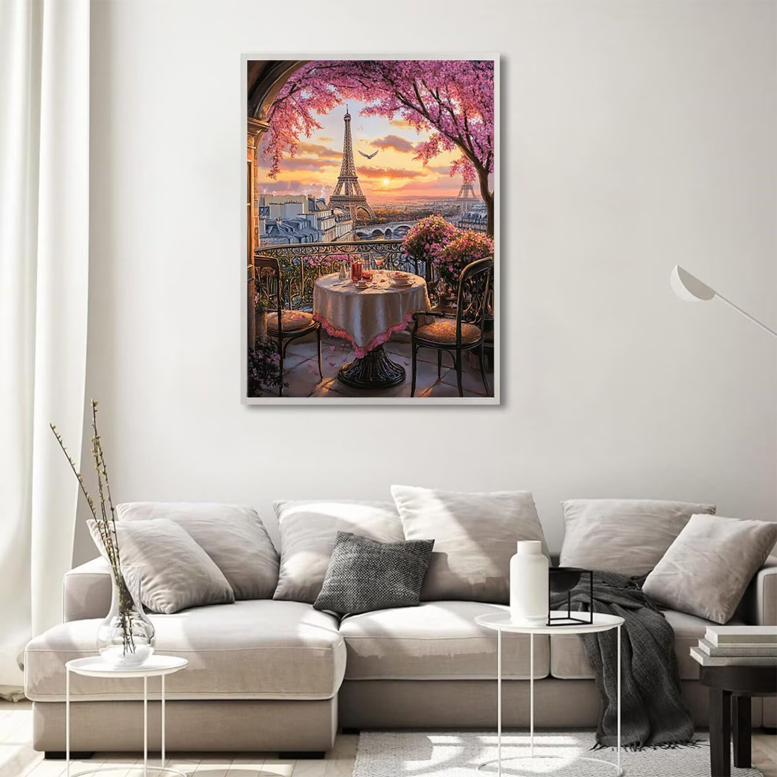 Diamond Painting Landschaft, Sonnenuntergang Diamond Painting Erwachsene 5D Runder Full Drill Diamond-painting, DIY Kreuzstich Bastelset Kreativ Set für Erwachsene, Home Wand Dekor, 60x80cm, Model661