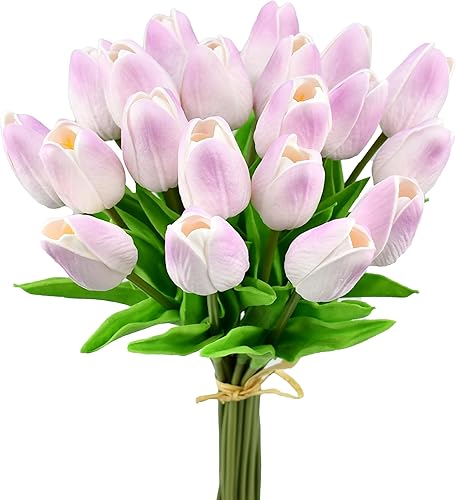 Miniatura 34 de Mandy's Shades of Pink - Centro de mesa de flores artificiales de tulipanes artificiales, 13.5 pulgadas, tallos florales falsos de poliuretano