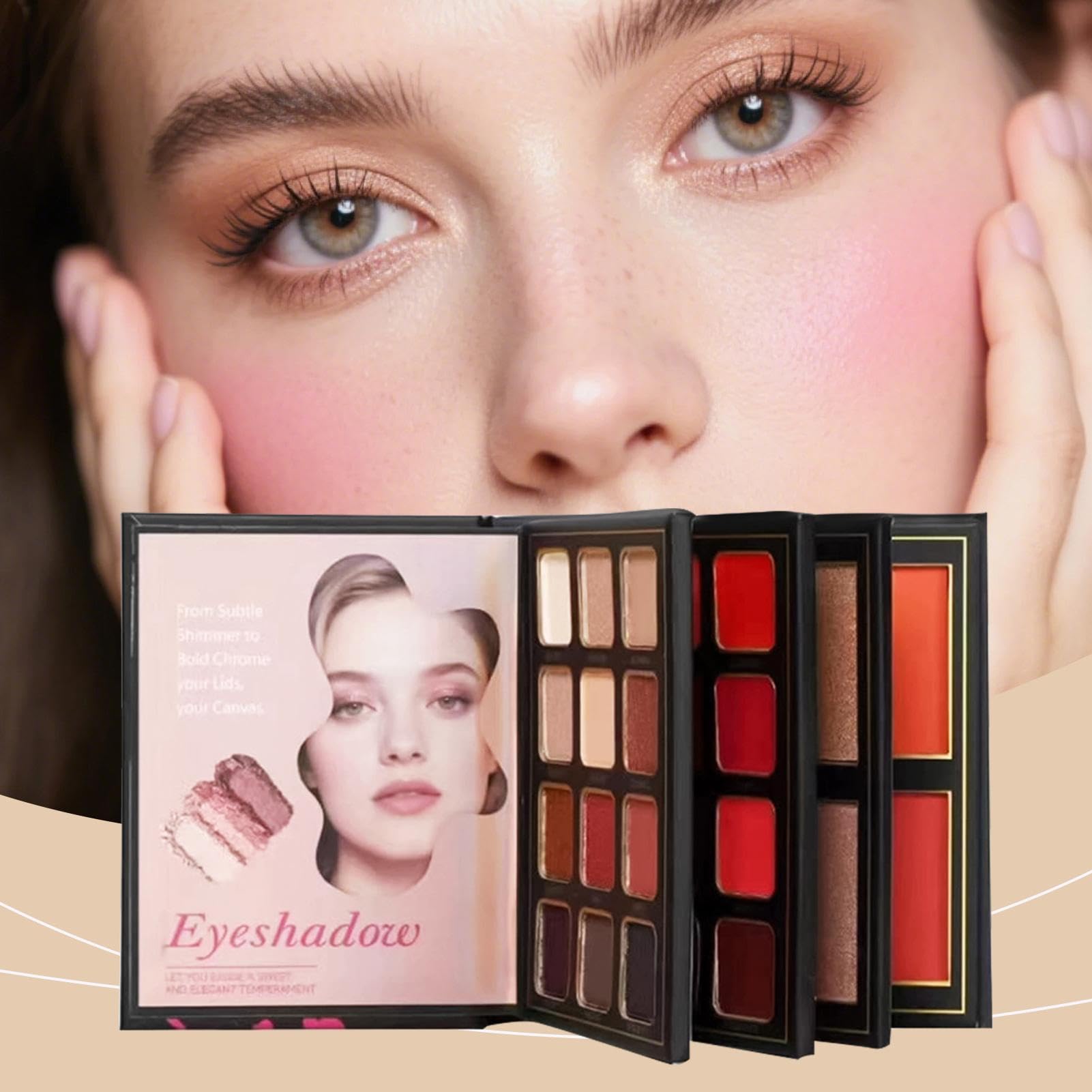 Paleta De Maquillaje Colorida 4 Capas Sombra De Ojos Duradera Plegable