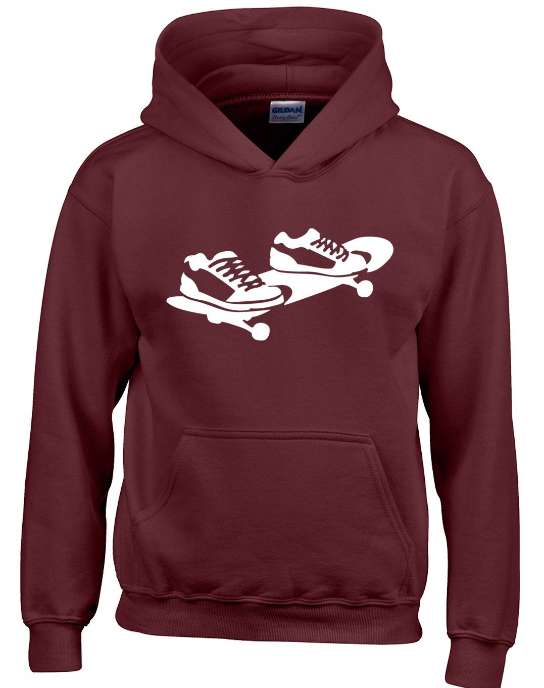 Crown Designs Men's Maroon Skateboard Silhouette Unisex Hoodies For Wo & Teenagers - /Medium