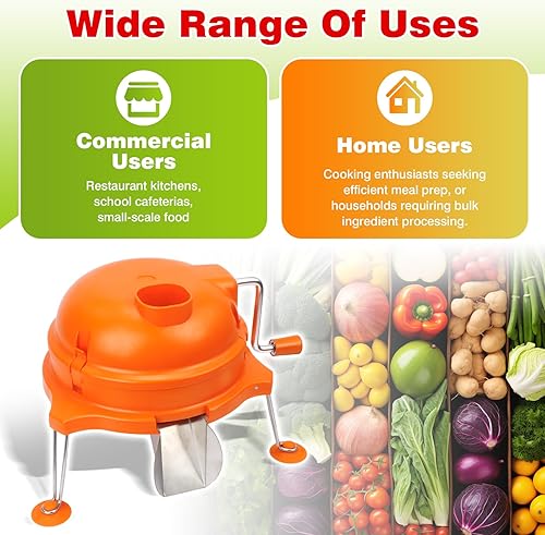 Miniatura 7 de CL003 Dicer comercial de verduras, CL003 Cuber manual de mesa resistente 14 "x 14" cortador de preparación de alimentos naranja herramienta de corte
