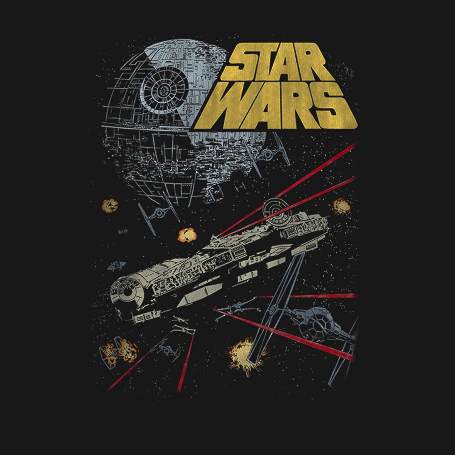 Men's Star Wars Millennium Falcon Battle Long Sleeve Shirt - Black - 2X Large