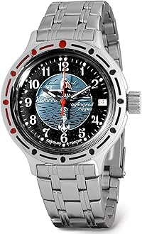 | Submarine Сaptain Amphibian Automatic Self-Winding 40mm Diver Wrist Watch | WR 200m | Amphibia 420831 | Black Blue Dial Mechanical Watch | Luminous dots