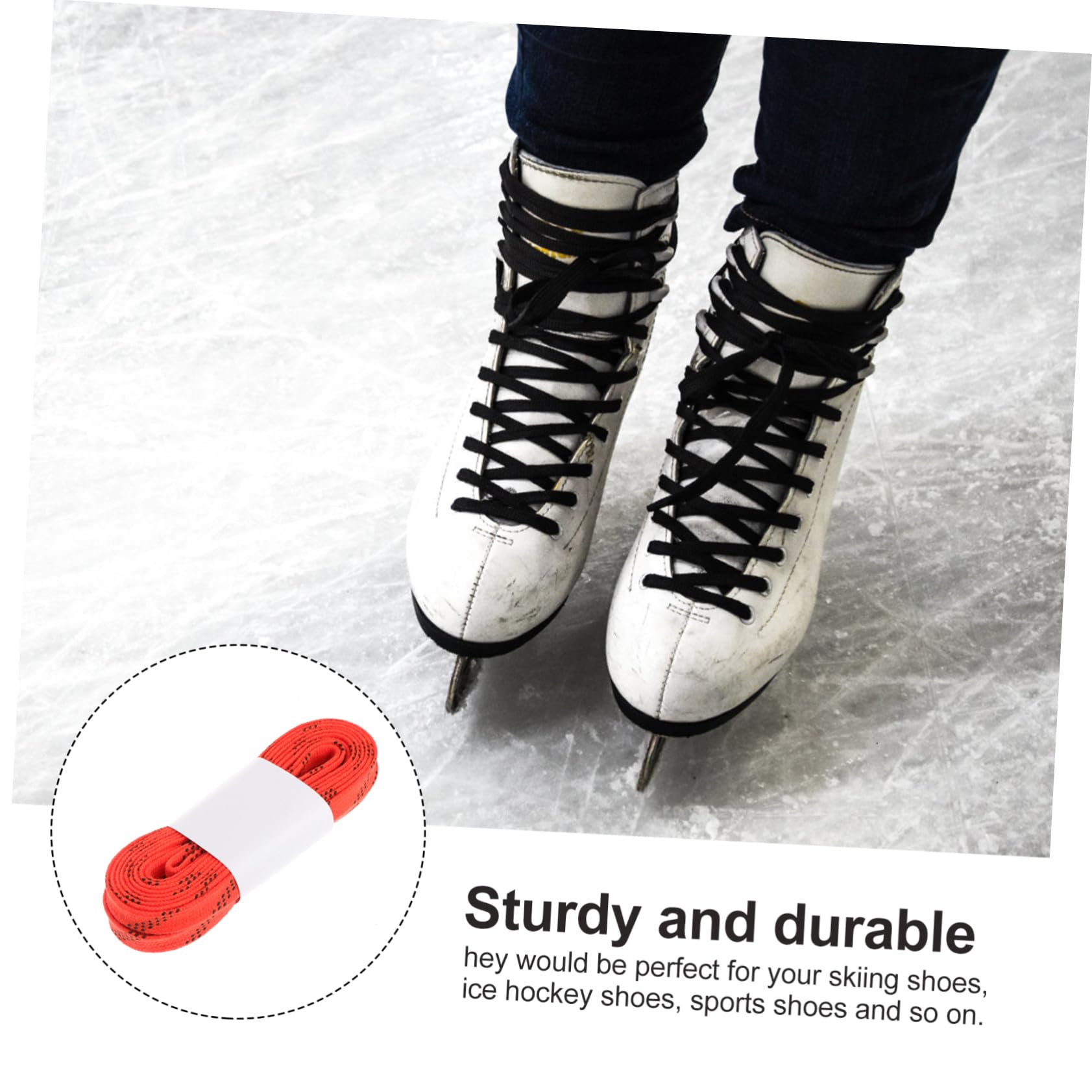 Lacets Patins Hockey Glace Résistants La Rupture 96 Pouces Orange Cirés Pour Hockey Sur Glace Et Ski