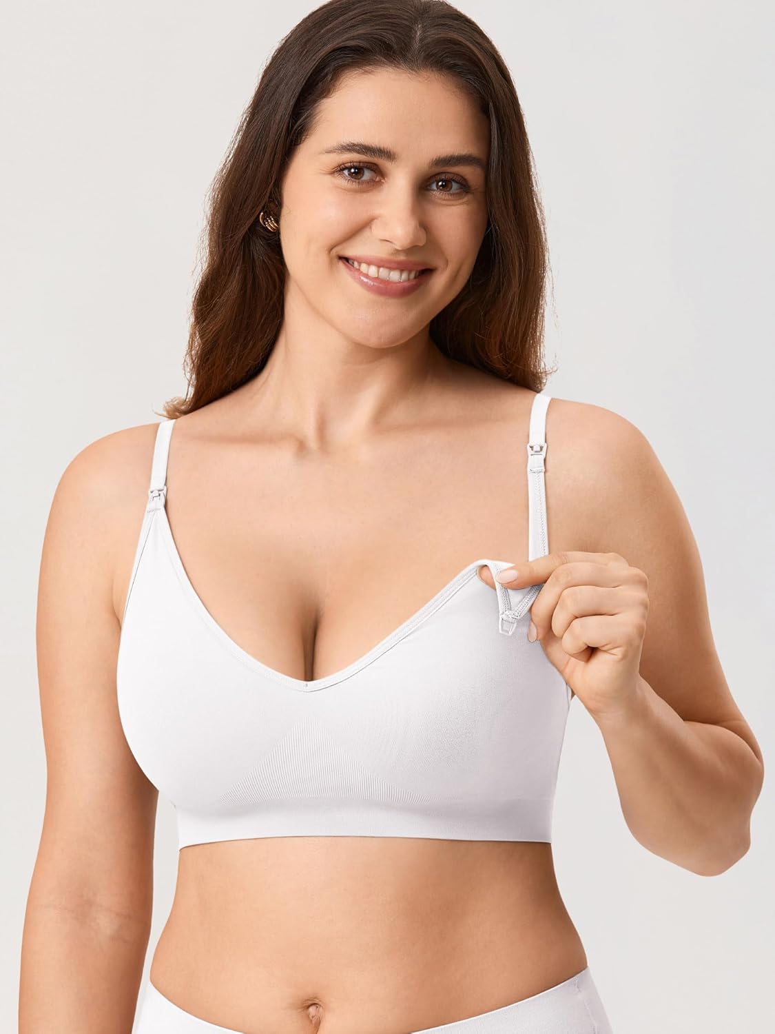 MOMANDA Sleep Nursing Bras for Breastfeeding Seamless Wirefree Maternity Bra V Neck Comfortable Bralette - Image 2